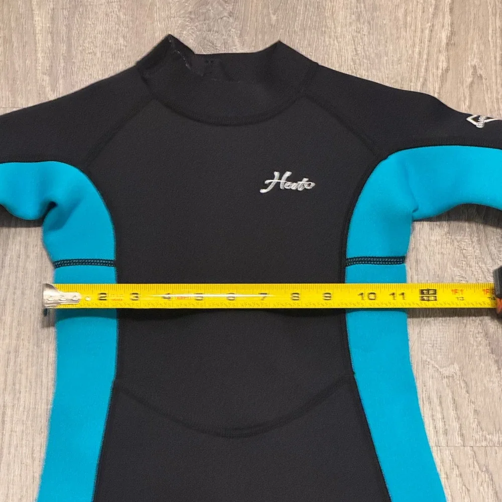 Hento Kids Full Body Neoprene Wetsuit Black Blue Size 7 Long Sleeve Scuba Dive